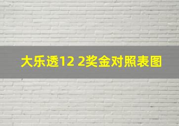 大乐透12 2奖金对照表图